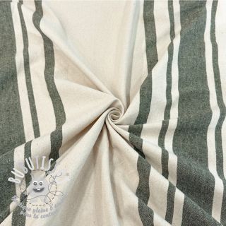 Tissu déco Bernadette stripe kaki