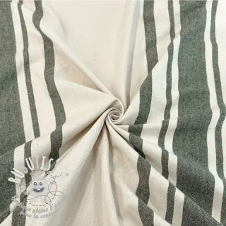 Tissu déco Bernadette stripe kaki