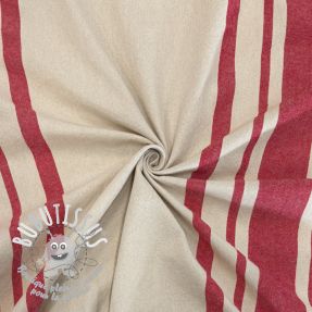 Tissu déco Bernadette stripe rouge