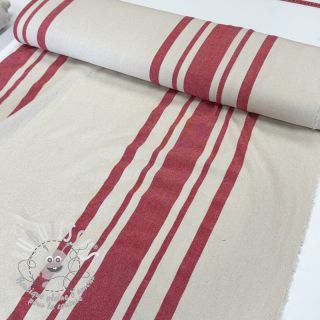 Tissu déco Bernadette stripe rouge