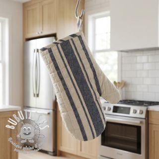 Tissu déco Bernadette stripe indigo