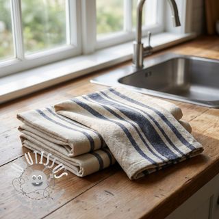 Tissu déco Bernadette stripe indigo