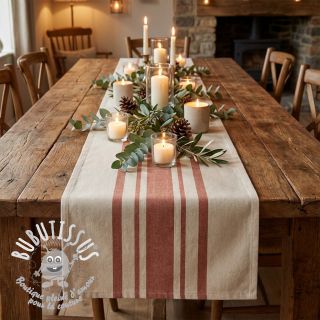 Tissu déco Bernadette stripe terracotta