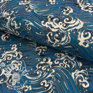 Tissu déco jacquard Swell allover bleu