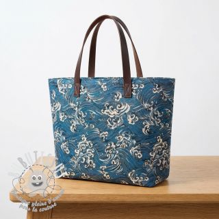 Tissu déco jacquard Swell allover bleu