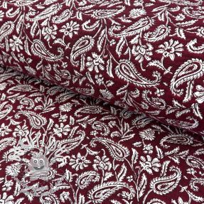 Tissu déco jacquard Mumbai allover bordeaux