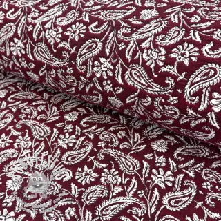 Tissu déco jacquard Mumbai allover bordeaux