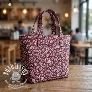 Tissu déco jacquard Mumbai allover bordeaux