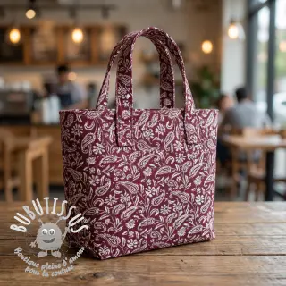 Tissu déco jacquard Mumbai allover bordeaux