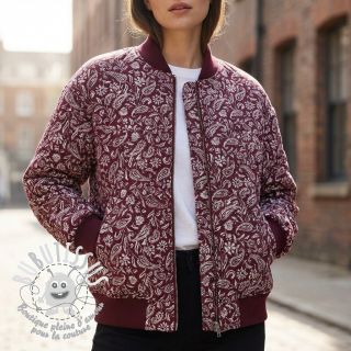 Tissu déco jacquard Mumbai allover bordeaux