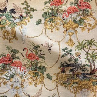 Tissu déco GOBELIN premium Flamingo Luxury