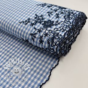 Tissu coton CHECKS ONE-SIDE BORDER blue