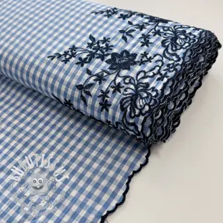 Tissu coton CHECKS ONE-SIDE BORDER blue