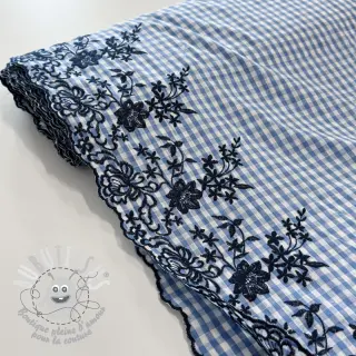 Tissu coton CHECKS ONE-SIDE BORDER blue