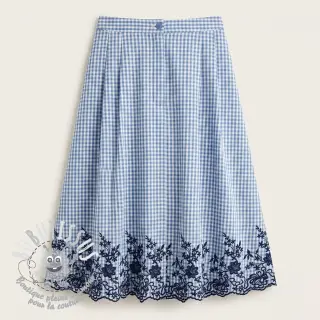 Tissu coton CHECKS ONE-SIDE BORDER blue
