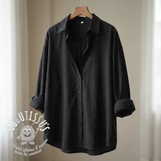 Tissu coton WASHED black