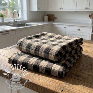 Tissu déco Celestin lin noir