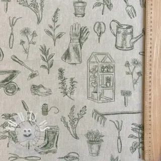 Tissu déco Linenlook Garden Plant Tool digital print