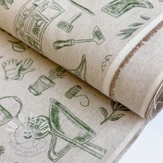 Tissu déco Linenlook Garden Plant Tool digital print