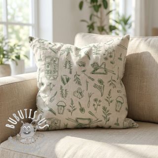 Tissu déco Linenlook Garden Plant Tool digital print