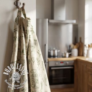 Tissu déco Linenlook Garden Plant Tool digital print