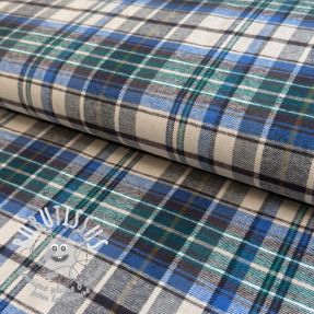 Tissu coton YARN DYED CHECK BRUSHED blue