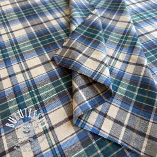 Tissu coton YARN DYED CHECK BRUSHED blue