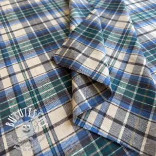 Tissu coton YARN DYED CHECK BRUSHED blue
