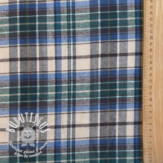 Tissu coton YARN DYED CHECK BRUSHED blue