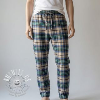 Tissu coton YARN DYED CHECK BRUSHED blue