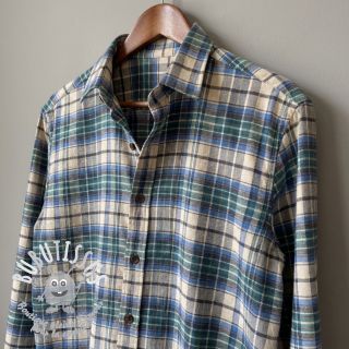 Tissu coton YARN DYED CHECK BRUSHED blue