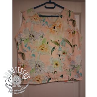 Tissu coton SATIN Oahu pink digital print