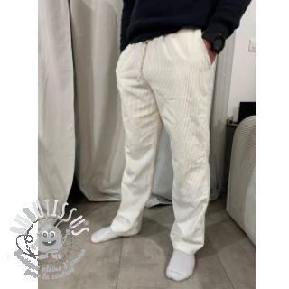 Tissu velours cotelé ecru