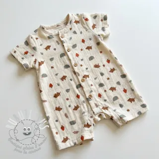 Tissu double gaze/mousseline Forest animals ORGANIC SIMPLY NATURAL