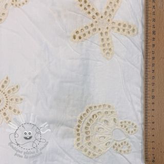Tissu coton EMBROIDERY Sea ornaments white