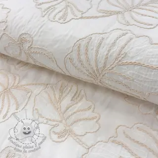 Tissu coton VOILE EMBROIDERY Kady off white