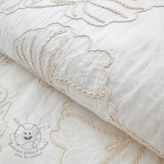 Tissu coton VOILE EMBROIDERY Kady off white