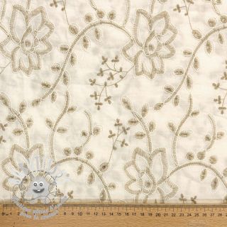 Tissu coton VOILE EMBROIDERY Kiara off white