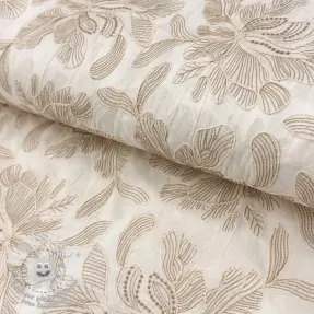 Tissu coton VOILE EMBROIDERY Kim off white