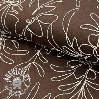 SUEDE Tape flower dark brown