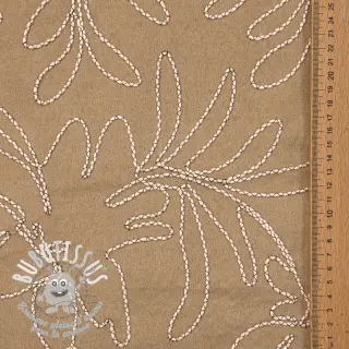 SUEDE Tape flower beige