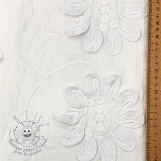 Tissu coton EMBROIDERY Bellagio white