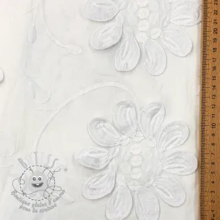 Tissu coton EMBROIDERY Bellagio white