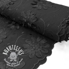Tissu coton EMBROIDERY Bellagio black