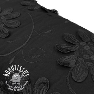 Tissu coton EMBROIDERY Bellagio black