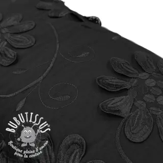 Tissu coton EMBROIDERY Bellagio black