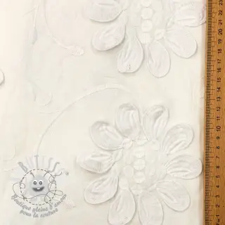 Tissu coton EMBROIDERY Bellagio off white