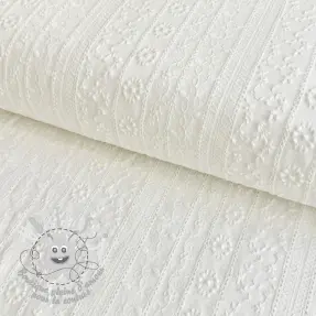 Tissu coton EMBROIDERY Pattern white
