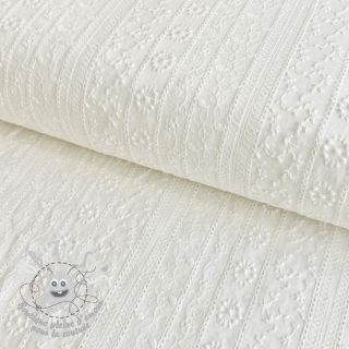 Tissu coton EMBROIDERY Pattern white