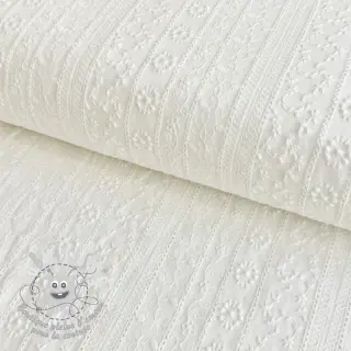 Tissu coton EMBROIDERY Pattern white